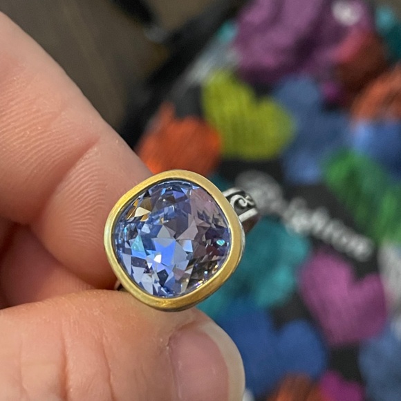 Brighton Venusian silver brushed gold  Lavender Blue Swarovski Crystals size 7 - Picture 2 of 6